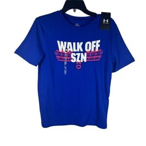 Under Armour Boys Walk Off SZN Graphic T-Shirt Blue Youth Large YL 88384 NWT